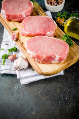 Raw fresh meat, pork brisket steak