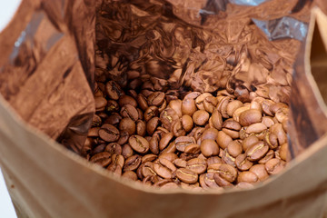 coffee beans in a package large view