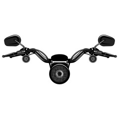 Motorcycle Handlebar. Vector image on white background.