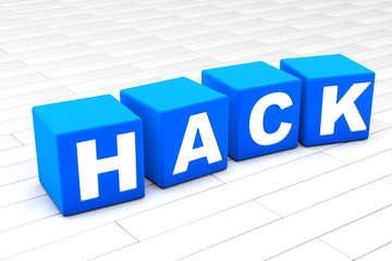 3D rendered illustration of the word Hack.
