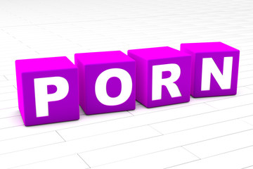 3D rendered illustration of the word Porn.