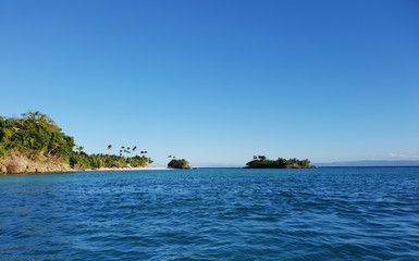 Bacardi island located in Samana Bay - Dominican Republic panoramic view