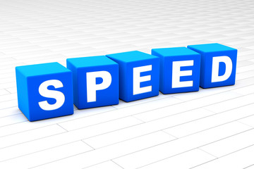 3D rendered illustration of the word Speed.