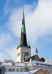 Beautiful view of cathedral in Tallin at winter season. 