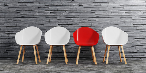 3D Illustration Stühle Bewerber © fotomek