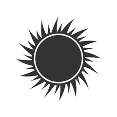 Sun Icon. Dark weather icon on white background