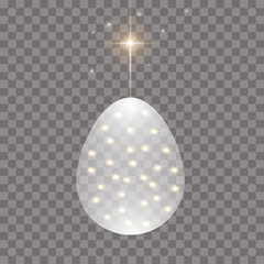 Christian religious design for Easter celebration. Shining Cross. Easter egg. Vector illustration.