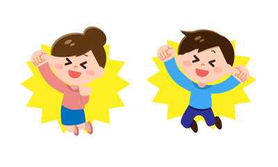 元気な男性女性セット