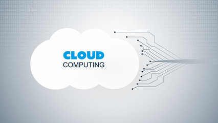 Cloud Computing Design Concept - Digital Connections, Technology Background with Network Mesh 