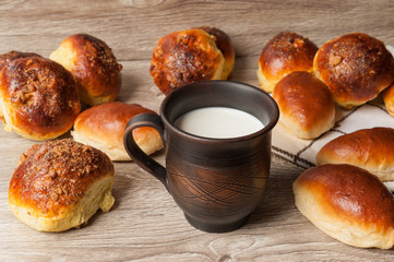 buns and pies and glass milk