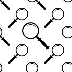 Magnifier Glass, Magnify Lens Seamless Pattern