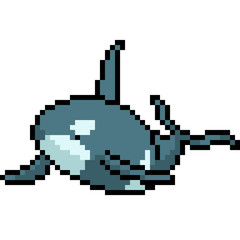 Obraz premium vector pixel art killer whale