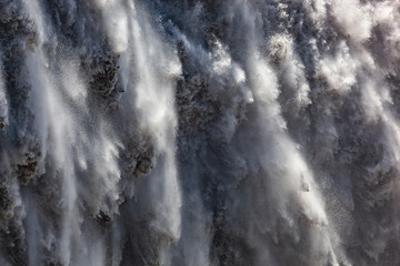 Close Up of Powerful Water Dettifoss in Northern Iceland
