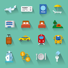 travel flat icons