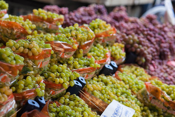 Asian market. Turkey, Istanbul, Spice Bazaar, turkish Eastern bazaar. Grapes