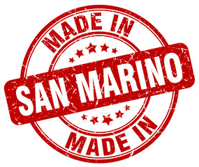 made in San Marino red grunge round stamp
