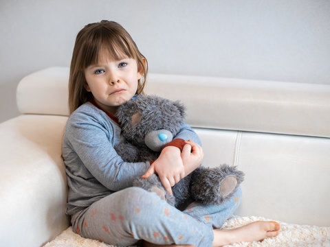 A little girl is crying