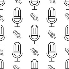 Microphone Icon Seamless Pattern