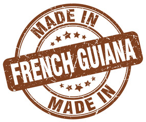 made in French Guiana brown grunge round stamp