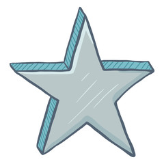 Vector Cartoon Silver Color Star