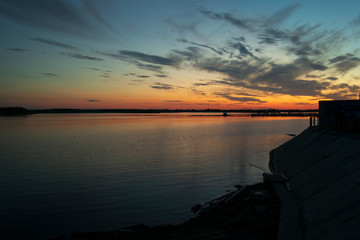 sunset on lake (sunset on lake (White Nights))