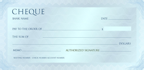 Luxury silvet cheque template with vintage guilloche. Check with abstract watermark, border. Metallic background for banknote, money design, bank note, voucher, gift certificate, coupon, currency