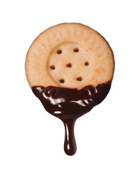 bizcocho de vainilla con crema de chocolate.