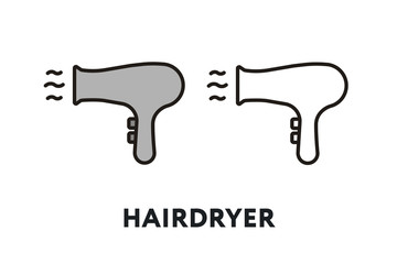 Hairdryer Vector Flat Line Stroke Icon
