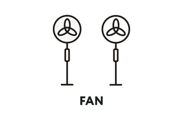 Fan Cooler Ventilator Propeller Vector Flat Line Stroke Icon