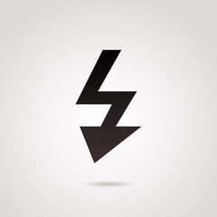 Flash, bolt vector icon. 