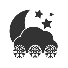 Night snowfall Dark Icon on white background