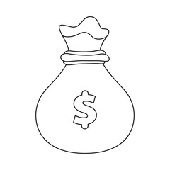 Vector design of bank and money sign. Set of bank and bill stock symbol for web.