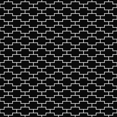 Vector seamless pattern. Geometric texture. Black-and-white background. Monochrome line square design. Vector EPS 10