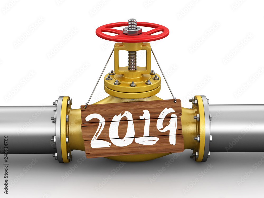 Poster pipeline with 2019. image with clipping path