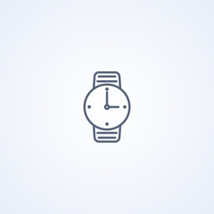 Wrist watch, vector best gray line icon