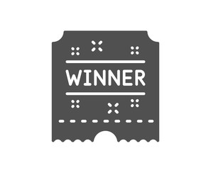 Winner ticket icon. Amusement park award sign. Quality design element. Classic style icon. Vector