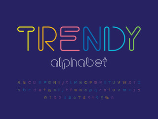 Vector of stylized modern alphabet design