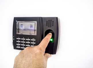 The Finger Print Scanner With White Background