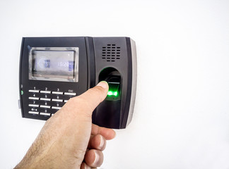 The Finger Print Scanner With White Background
