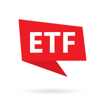 ETF (exchange-traded fund) acronym on a speach bubble- vector illustration