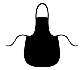 Black silhouette. Kitchen apron. Cartoon flat style illustration isolated on white background