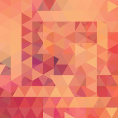 Background of orange, pink geometric shapes. Abstract triangle geometrical background. Mosaic pattern. Vector EPS 10. Vector illustration