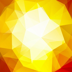 Abstract background consisting of yellow, orange, red triangles. Geometric design for business presentations or web template banner flyer. Vector illustration