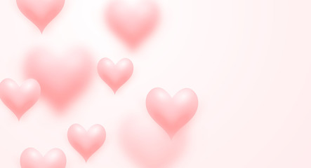 Valentine's Day love hearts background. Vector illustration.