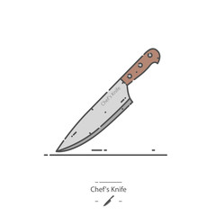 Chef's knife - Line color icon