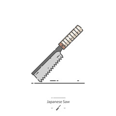 Japanese saw - Line color icon