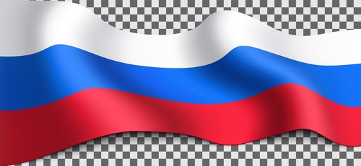Vector Long Russian flag on transparent background