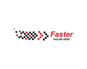 Obraz premium faster logo icon of automotive racing concept