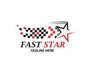 faster logo icon of automotive racing concept