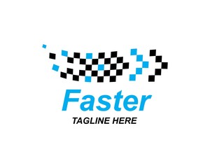 faster logo icon of automotive racing concept